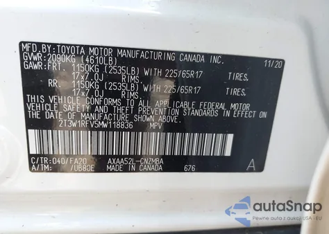 2021 Toyota Rav4 Xle from USA, damaged, VIN 2T3W1RFV5MW118836